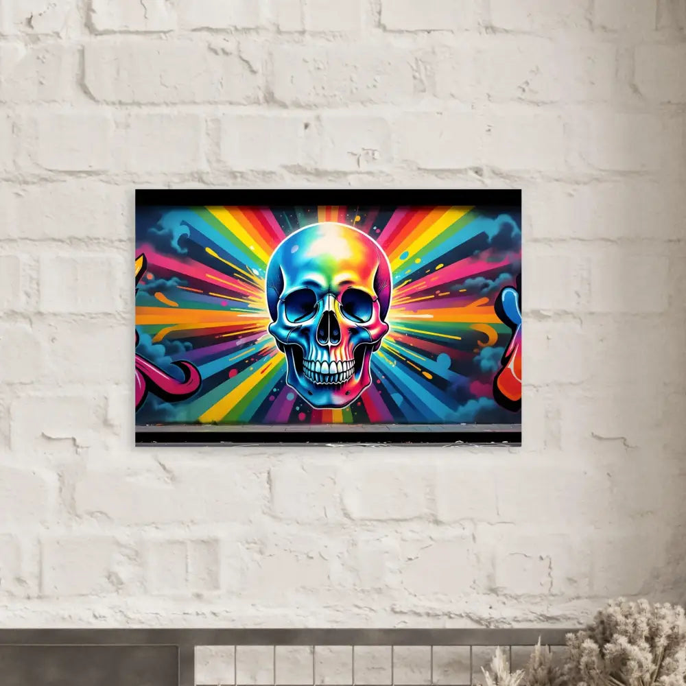 Colorful skull art print from PixiOnyx Surreal Street Statement poster