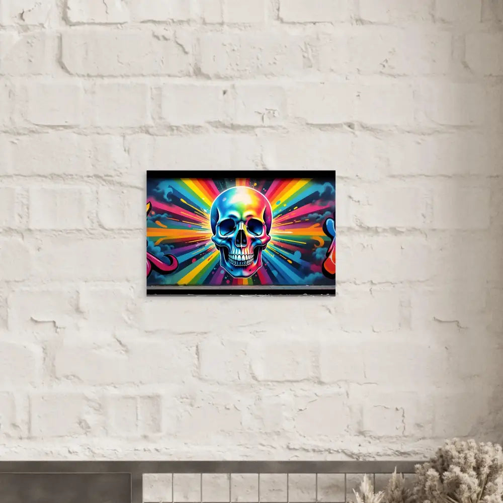 Colorful Skull Art Poster for Surreal Street Statement Decor in PixiOnyx Fine Art Collection
