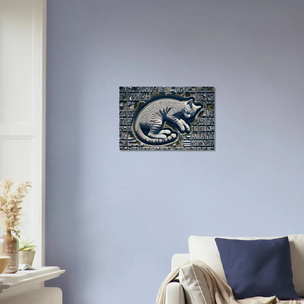 Framed Cat Hieroglyph Art Print on PixiOnyx Dreamcore Poster for Citynap Overlook