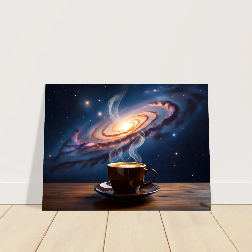 Galaxy coffee cup canvas art from PixiOnyx Celestial Collection for cosmic-inspired decor