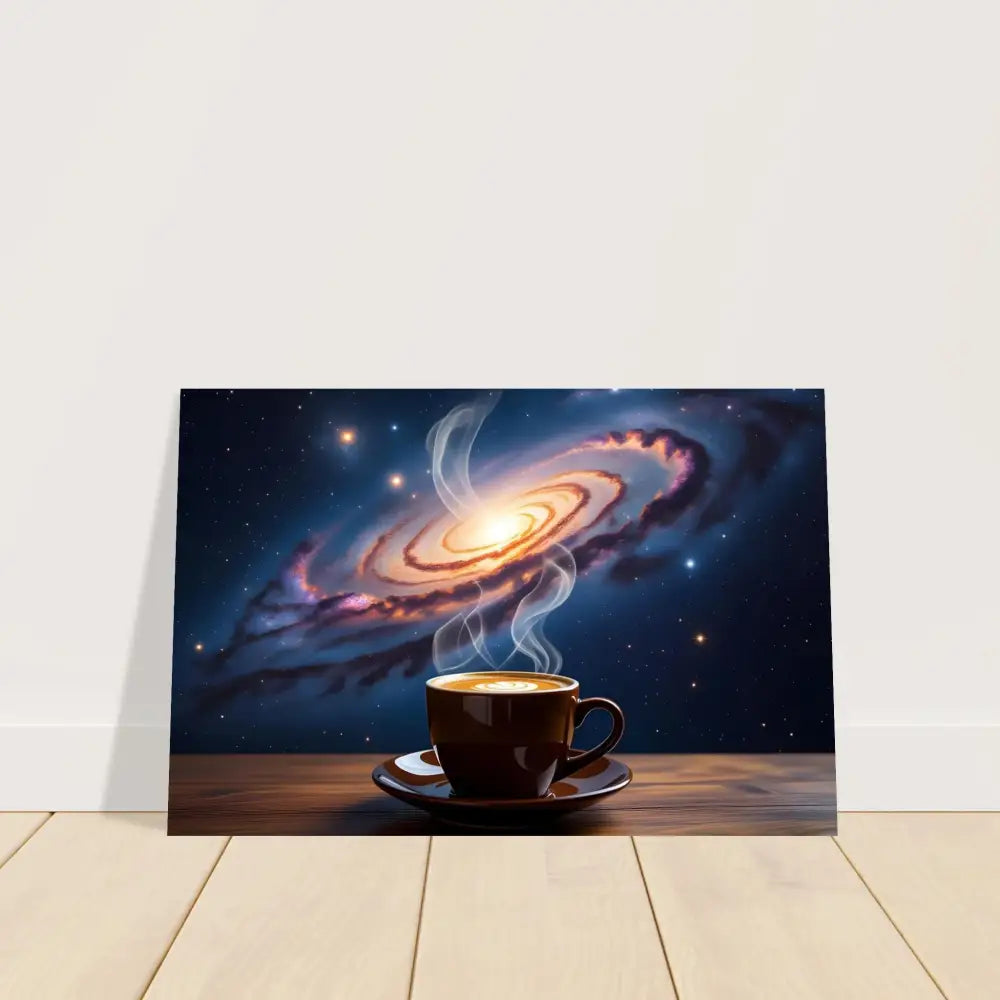 Coffee cup galaxy artwork on Fine Art Poster Cosmic Brew PixiOnyx Celestial Collection