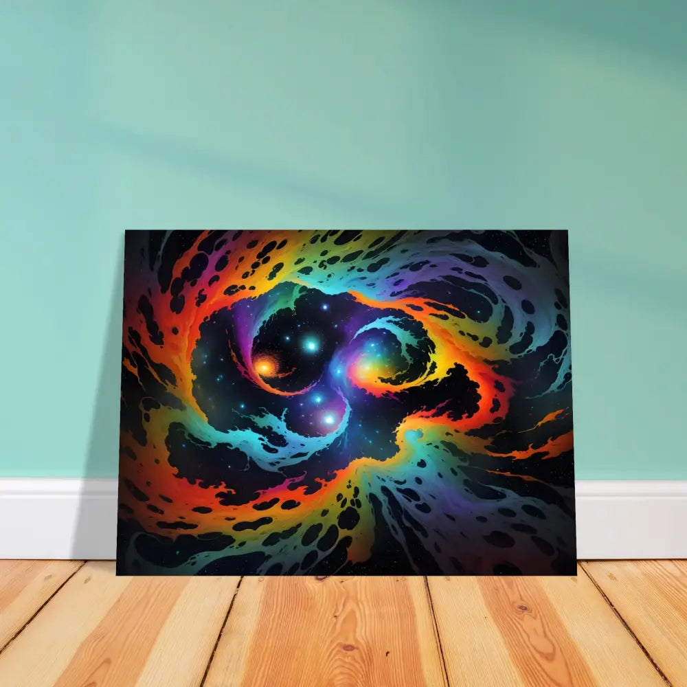 Colorful nebula artwork displayed on Fine Art Poster Cosmic Tides PixiOnyx Abstract Dreamscape