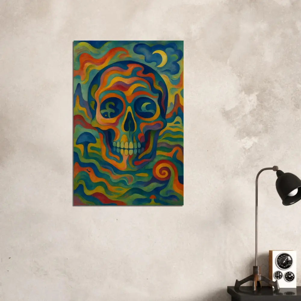 Colorful skull artwork from Fine Art Poster Craniocolor PixiOnyx Abstract Psychedelic Skull Print