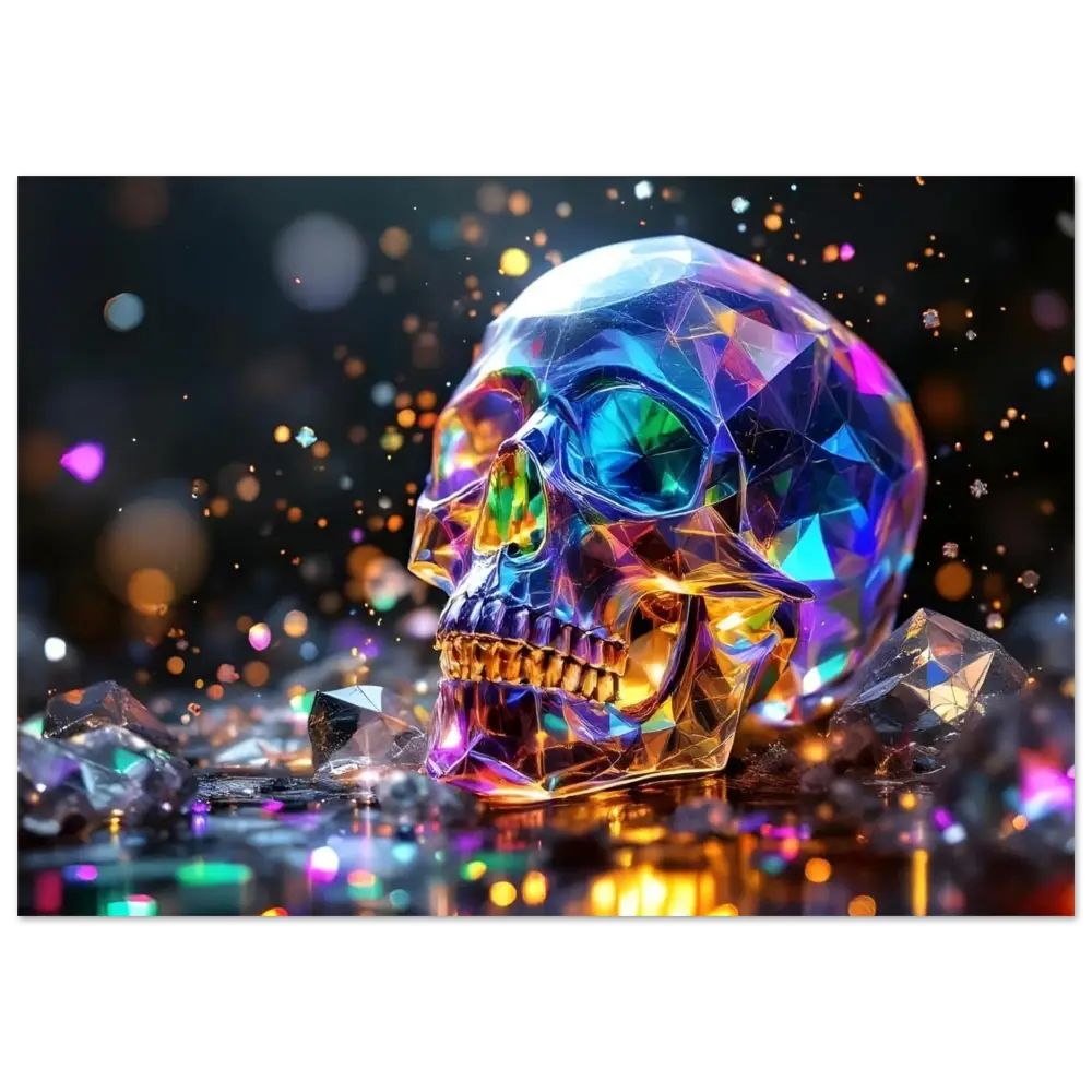 Iridescent crystal skull art on Fine Art Poster Crystal Skull Prism by PixiOnyx Vivid Elegance