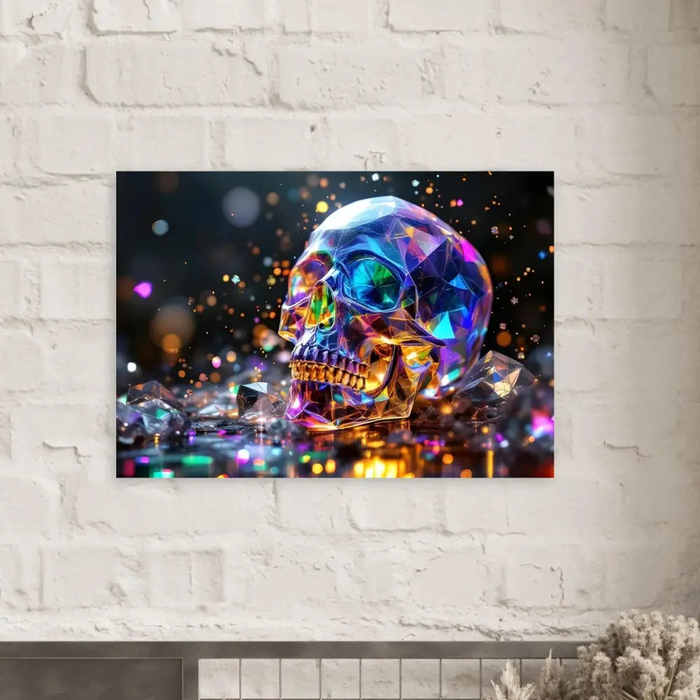 Prismatic crystal skull art featured in PixiOnyx Vivid Elegance Fine Art Poster