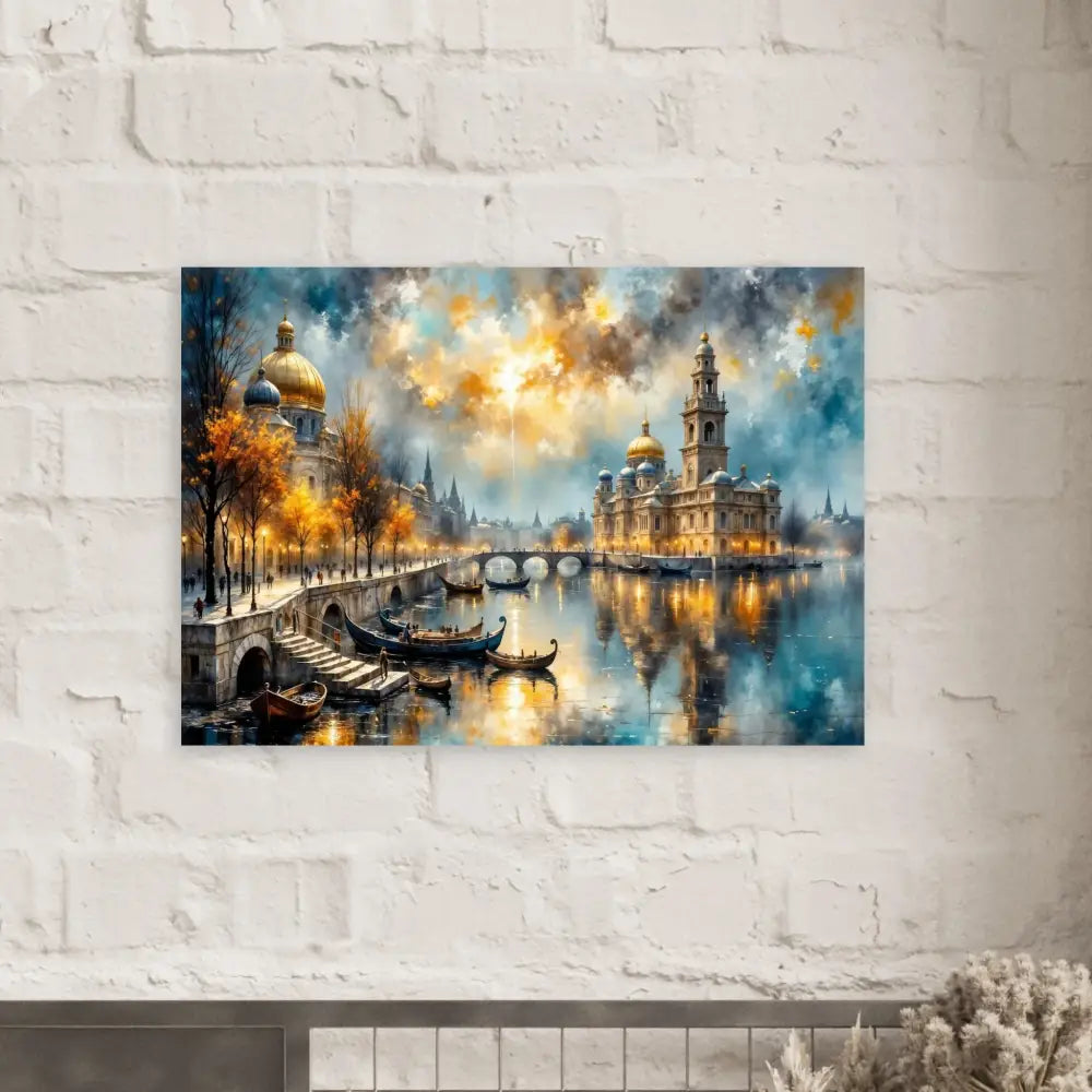 Surreal riverside vista painting on museum-quality matte paper in PixiOnyx Dreamscape Display
