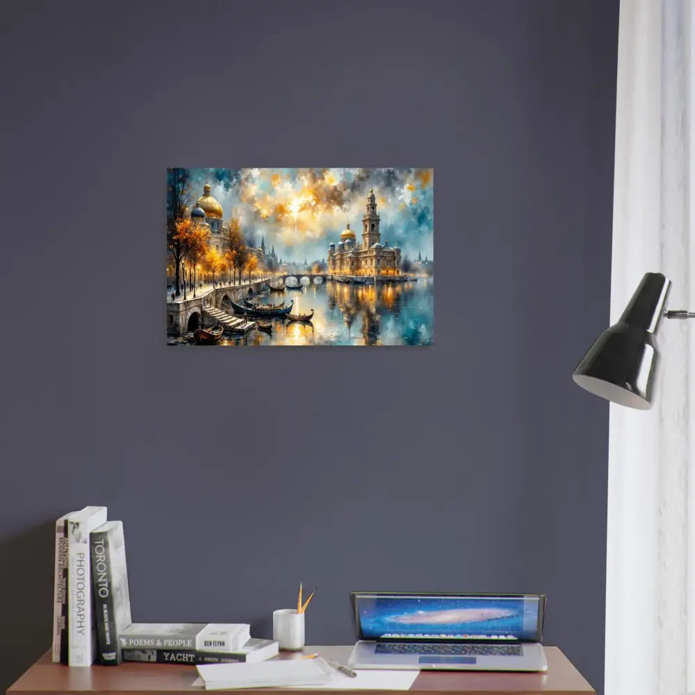 Surreal riverside vista painting on museum-quality matte paper for PixiOnyx Dreamscape Display