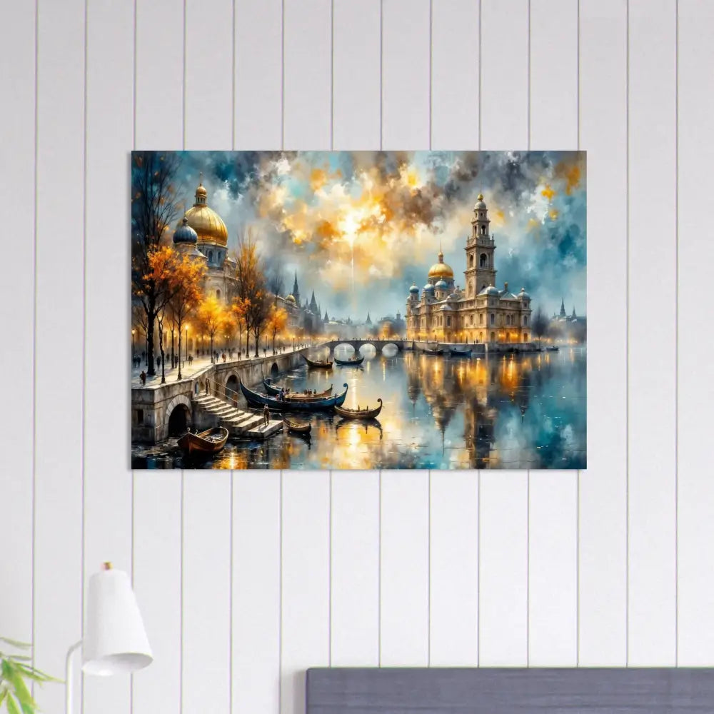 Surreal riverside vista painting on museum-quality matte paper for PixiOnyx Dreamscape Display