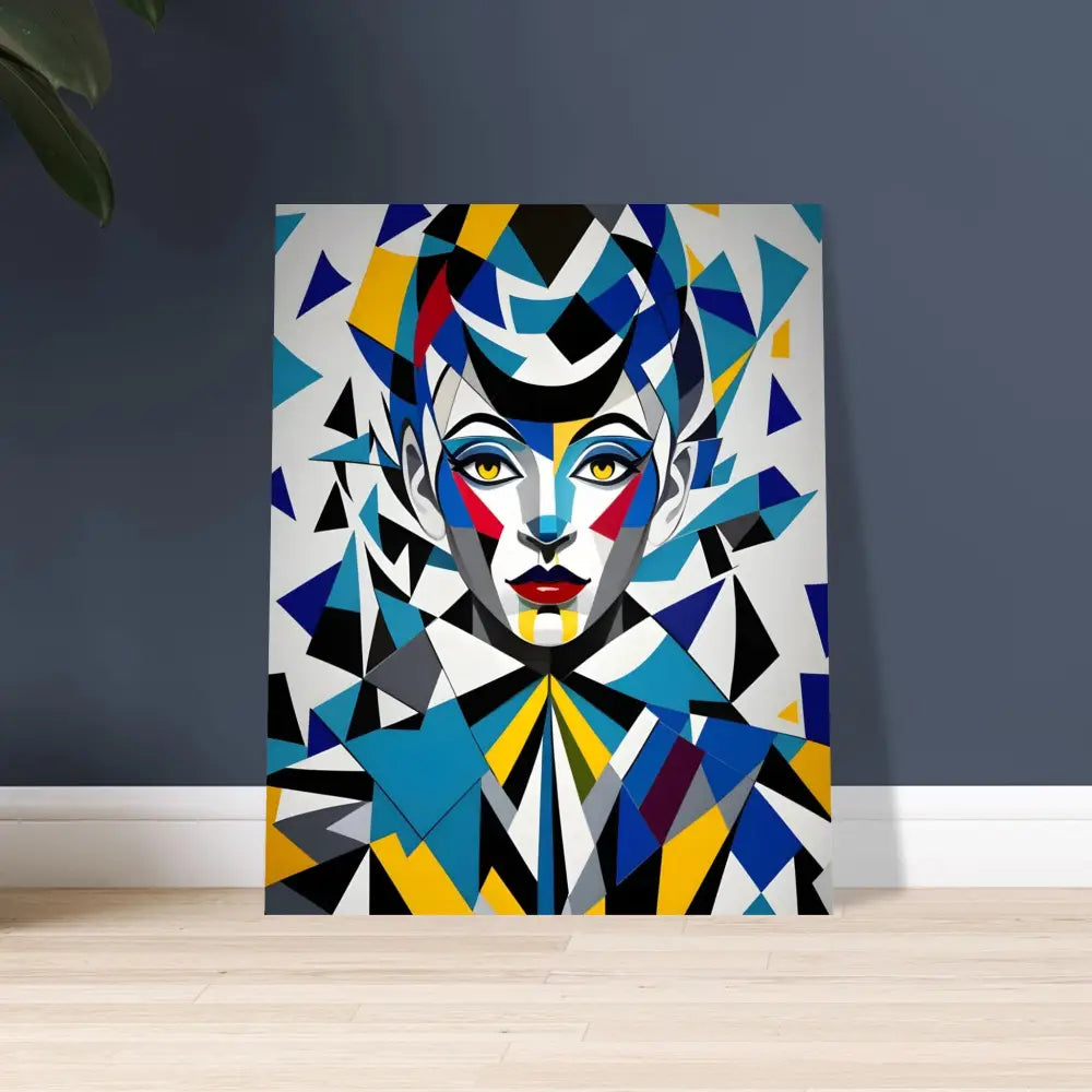 Geometric portrait painting from the Fine Art Poster Fragmented Muse PixiOnyx Modern Collection