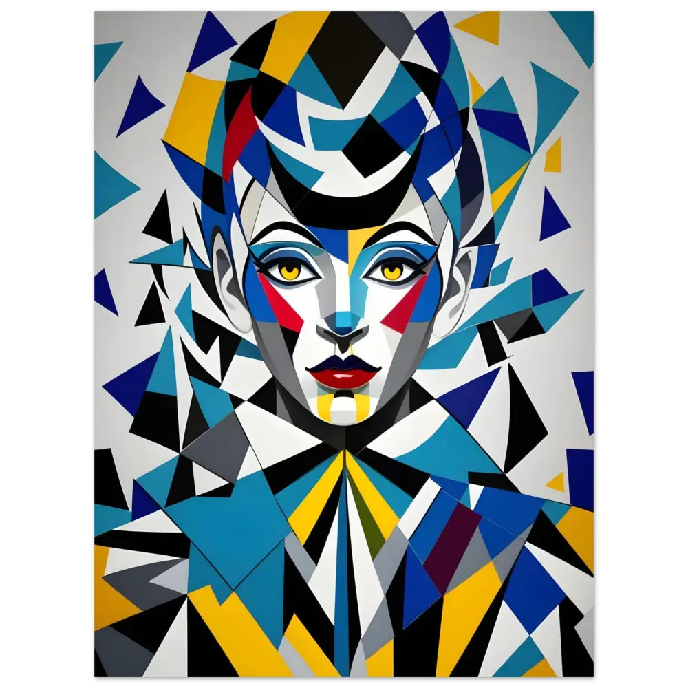 Abstract geometric portrait from PixiOnyx Modern Collection Fine Art Poster Fragmented Muse