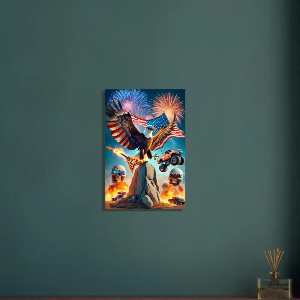 Patriotic eagle artwork on Fine Art Poster Freedom Shreds Eternal by PixiOnyx Apex Americana