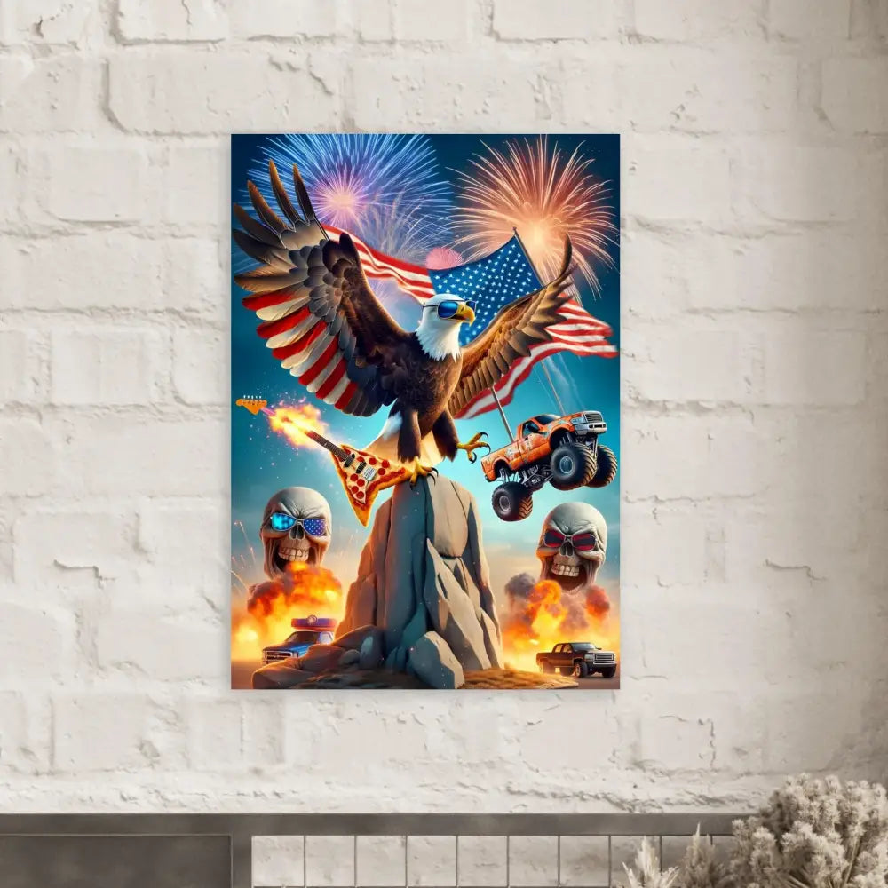 Patriotic American-themed artwork on the Fine Art Poster Freedom Shreds Eternal at PixiOnyx