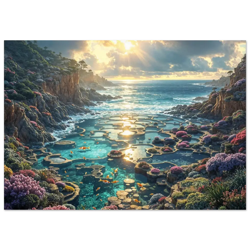 Coastal tide pools with vibrant flora and fauna on Fine Art Poster Garden of the Tides
