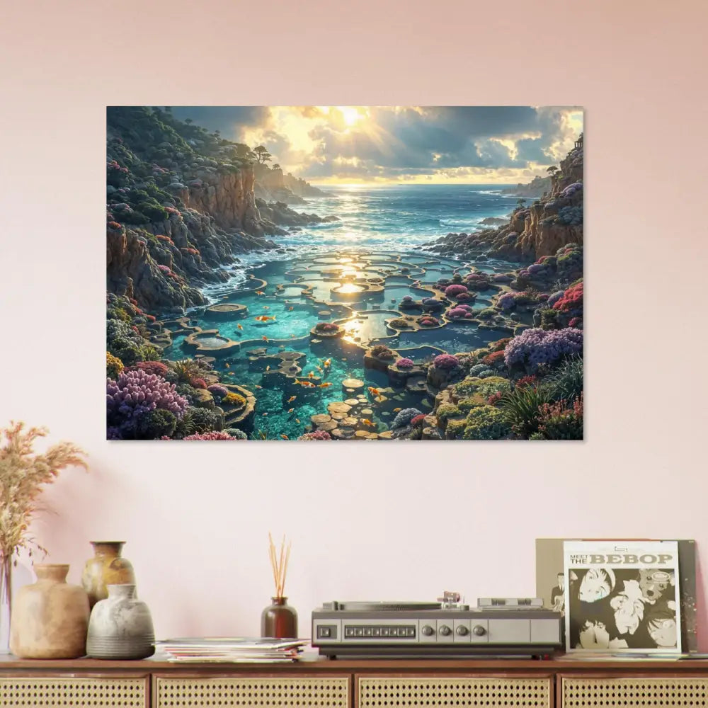 Coastal landscape artwork for Fine Art Poster Garden of the Tides PixiOnyx Ocean Dreamscape