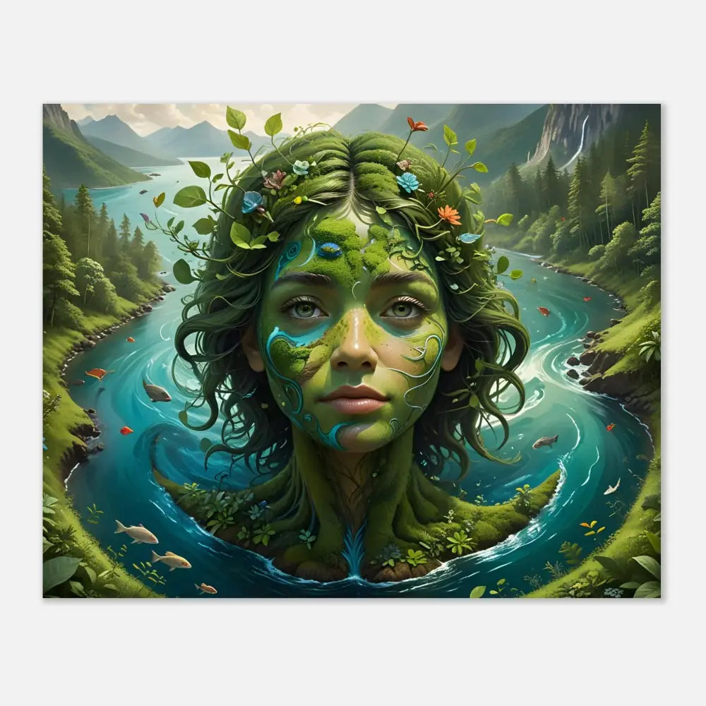Portrait of a Nature Goddess from the Fine Art Poster Green Goddess PixiOnyx Nature Dreamscape