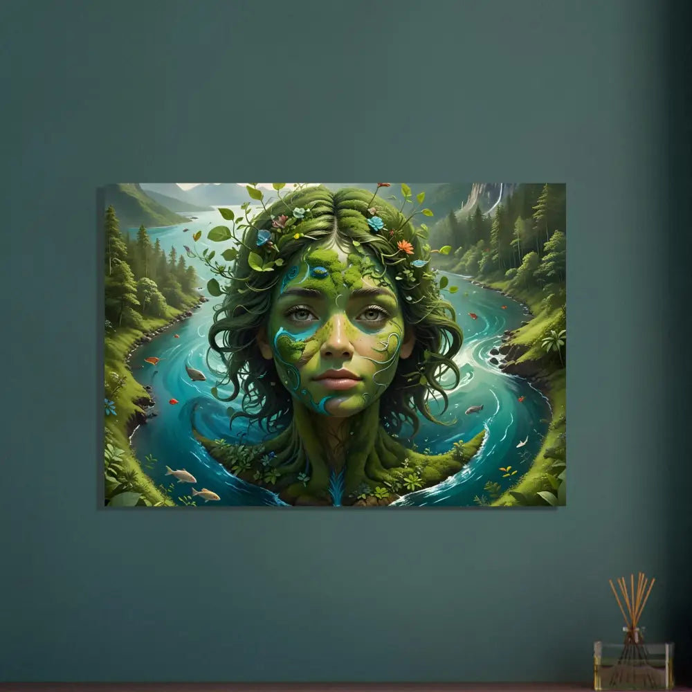 Nature-themed portrait canvas featuring lush greenery and tranquil outdoor scenery