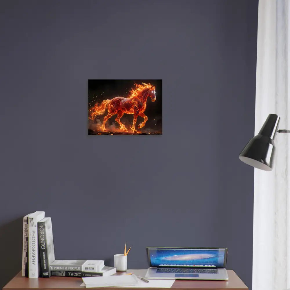 Fine art poster of Inferno Stallion captures fiery horse composed of flames