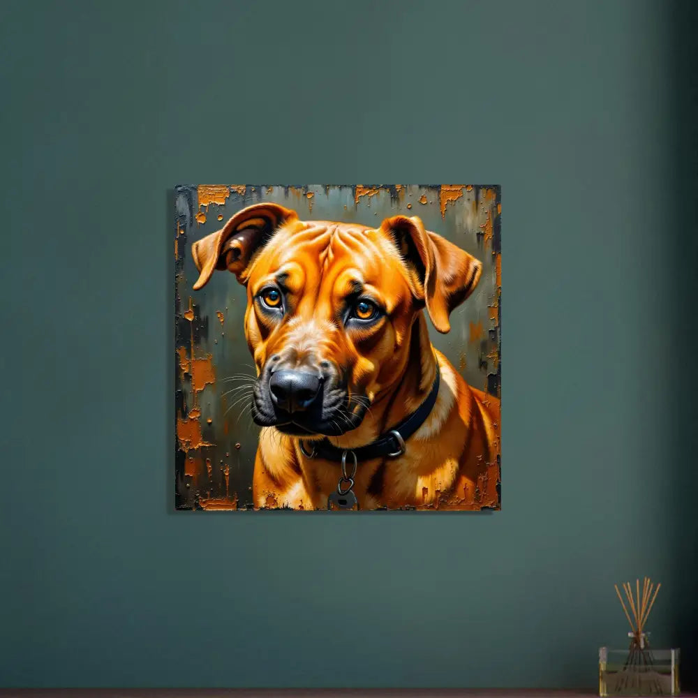 Fine art poster of a brown dog with soulful stare captured in Loyal Gaze PixiOnyx artwork