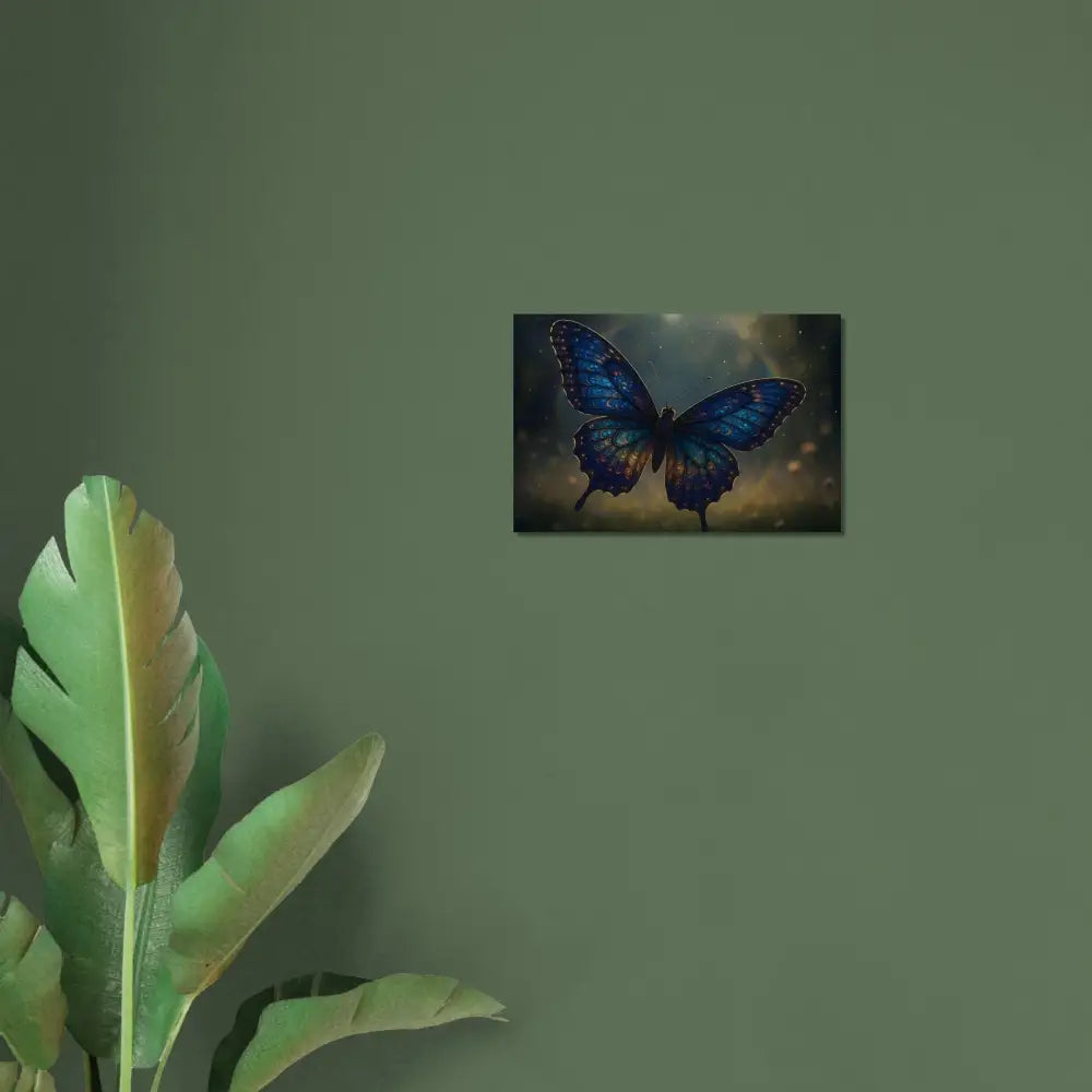 Blue butterfly painting from the Fine Art Poster Luminara Ascend by PixiOnyx Winged Elegance