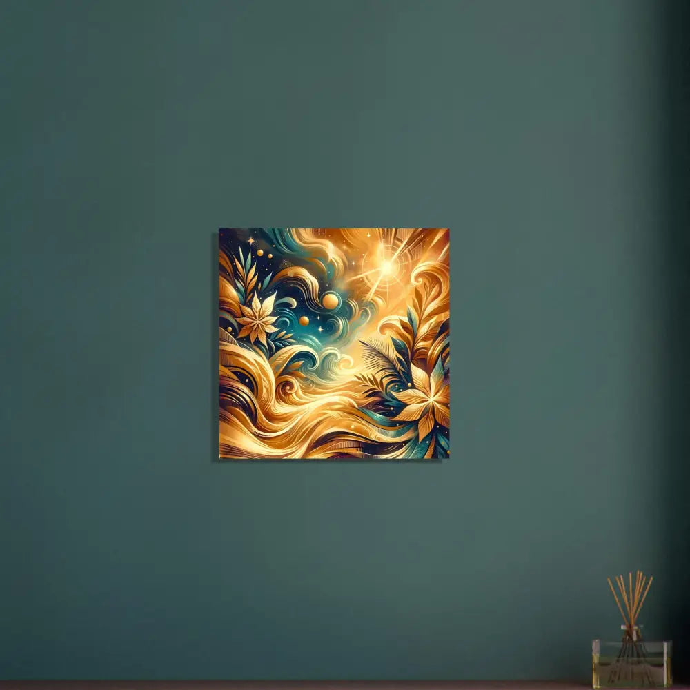 Abstract golden floral artwork for Fine Art Poster Nebula Bloom Cascade by PixiOnyx