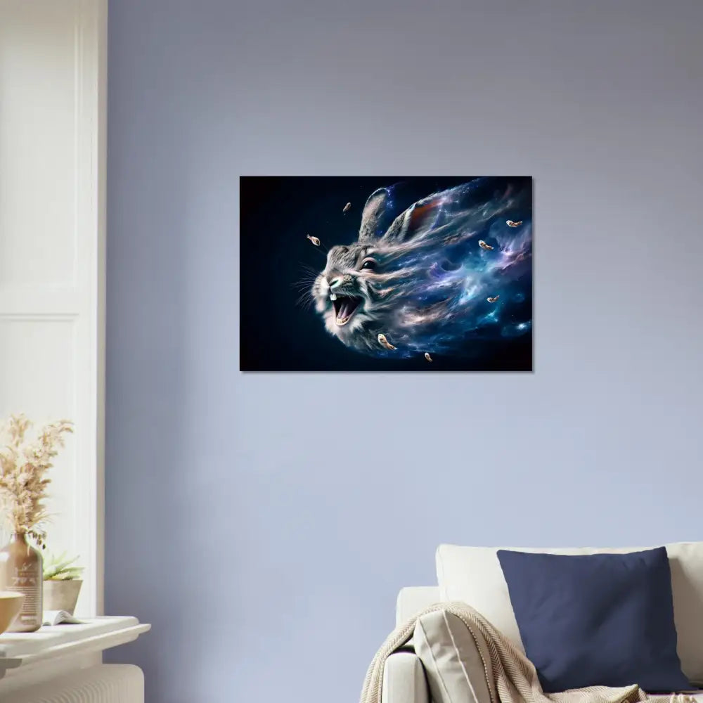 Rabbit-themed wall art from Fine Art Poster Nebula Howl Psycho Cottontail Quartet