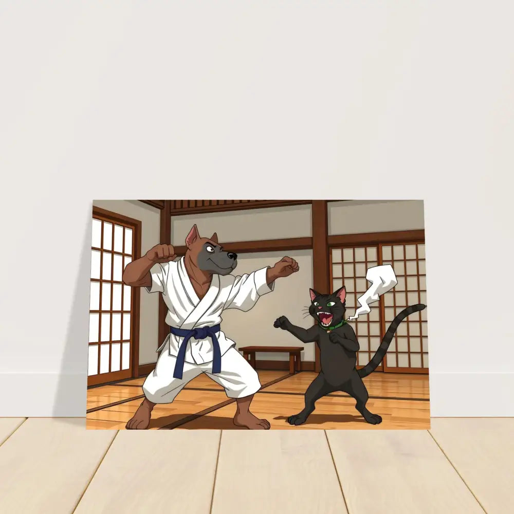 Cartoon Karate Dog and Cat from Paws of Fury Martial Mayhem poster