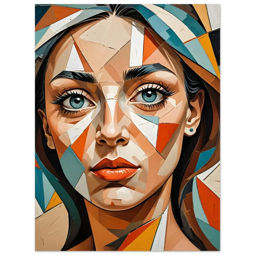 Abstract geometric portrait artwork from PixiOnyx Fine Art Print product