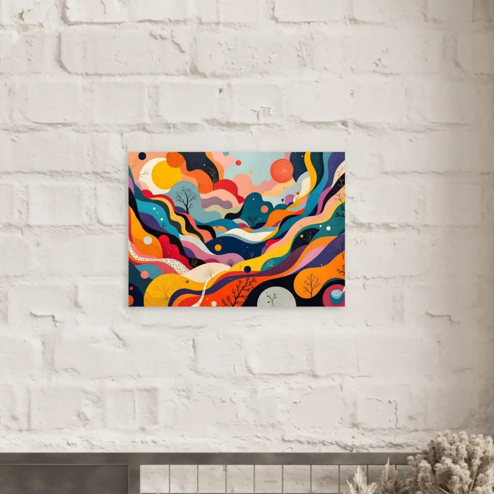 Colorful abstract landscape painting for Fine Art Poster Psychedelic Landscape Flowstate displayed in PixiOnyx Abstract Print Display