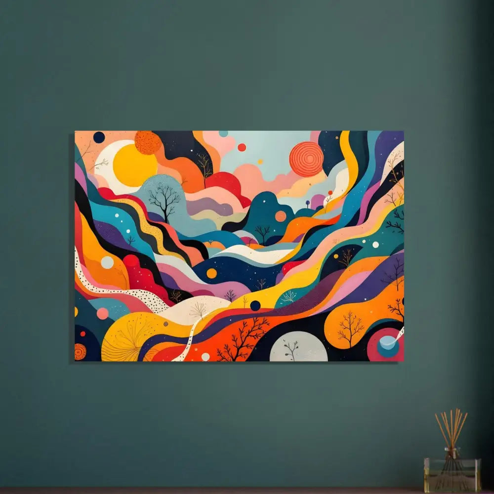 Colorful abstract landscape painting on Fine Art Poster Psychedelic Landscape Flowstate