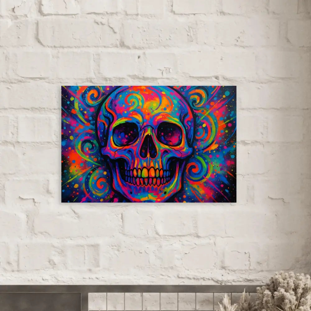Colorful skull artwork from Fine Art Poster Psychedelic Skull Eruption PixiOnyx Cosmic Display