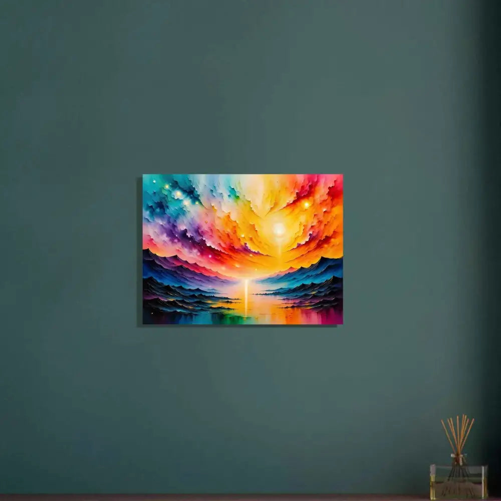 Ultra-vivid abstract landscape of a radiant horizon in a fine art poster by PixiOnyx