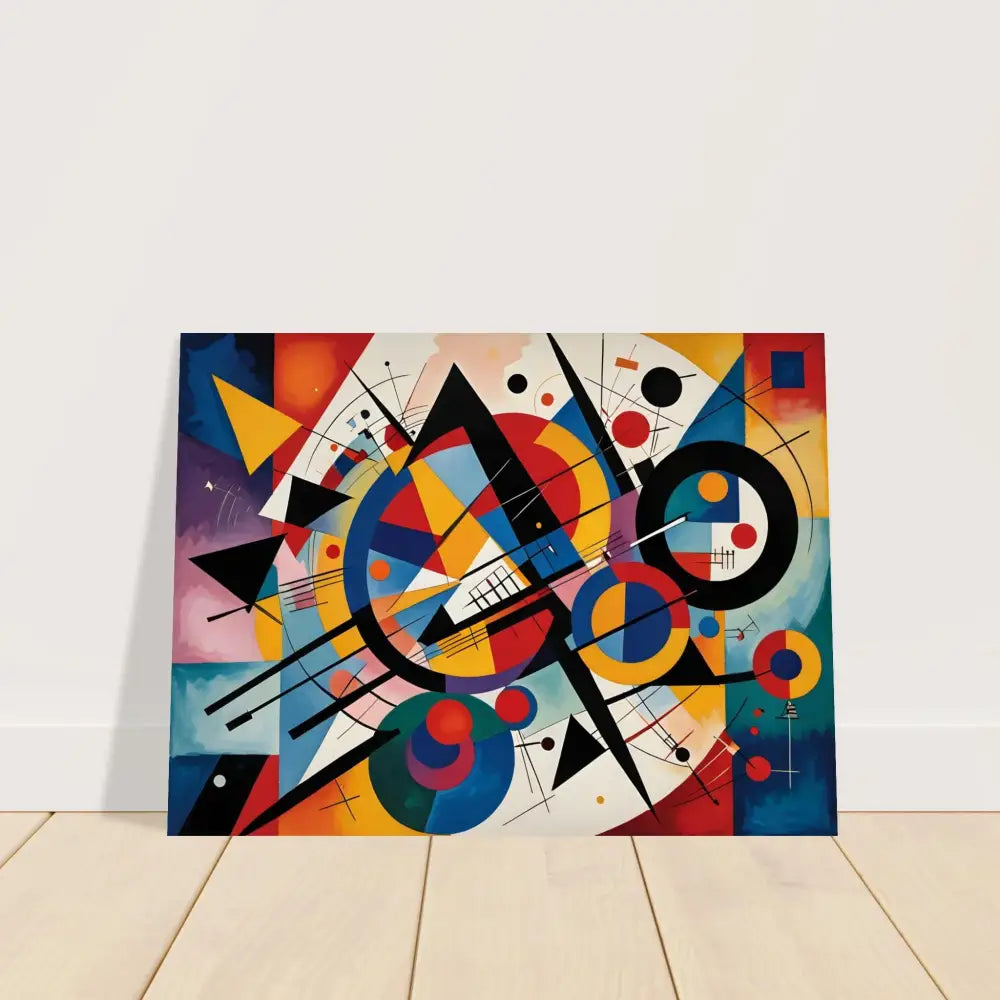 Abstract geometric painting featured on Fine Art Poster Rhythmic Geometry by PixiOnyx