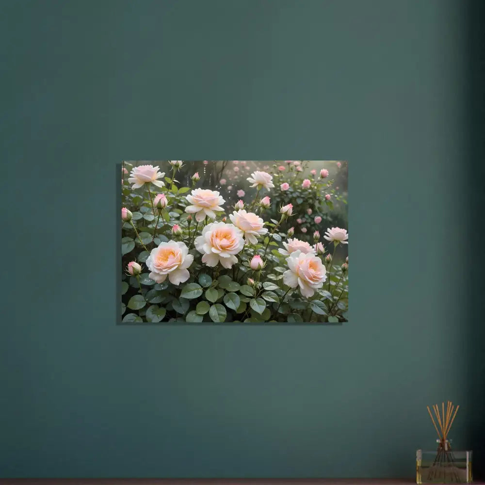 Floral rose garden canvas art for Fine Art Poster Soft Petal Symphony by PixiOnyx