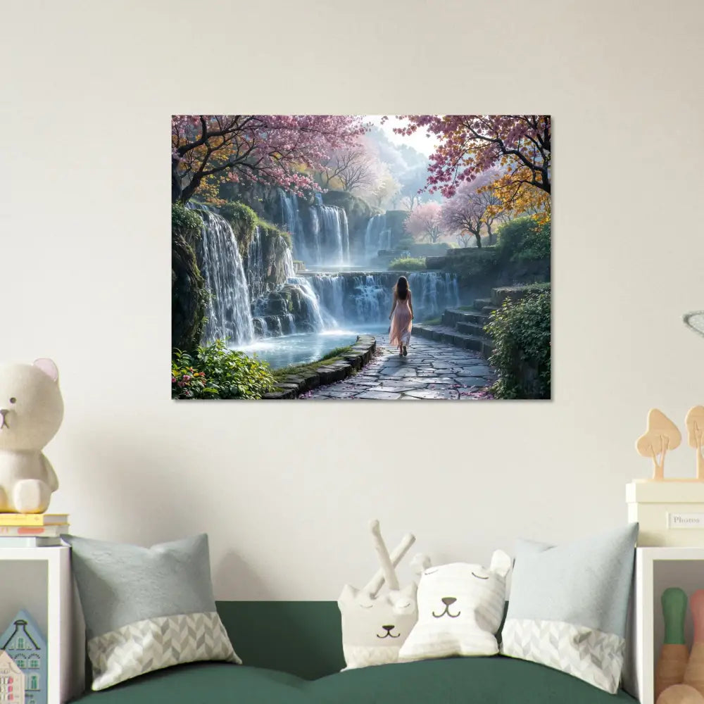 Waterfall landscape wall art for the Fine Art Poster The Waterfall Orchard PixiOnyx Dreamscape Print