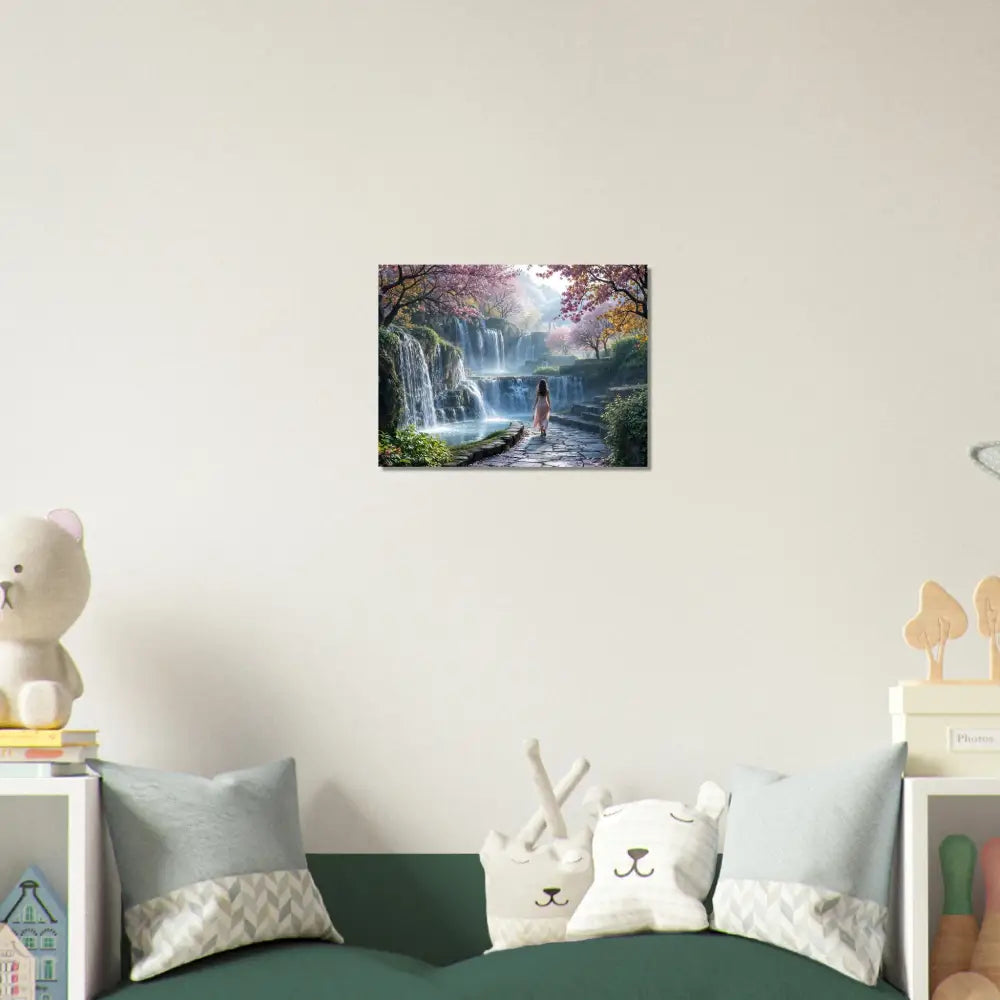 Waterfall landscape wall art featured in PixiOnyx Dreamscape Print Fine Art Poster