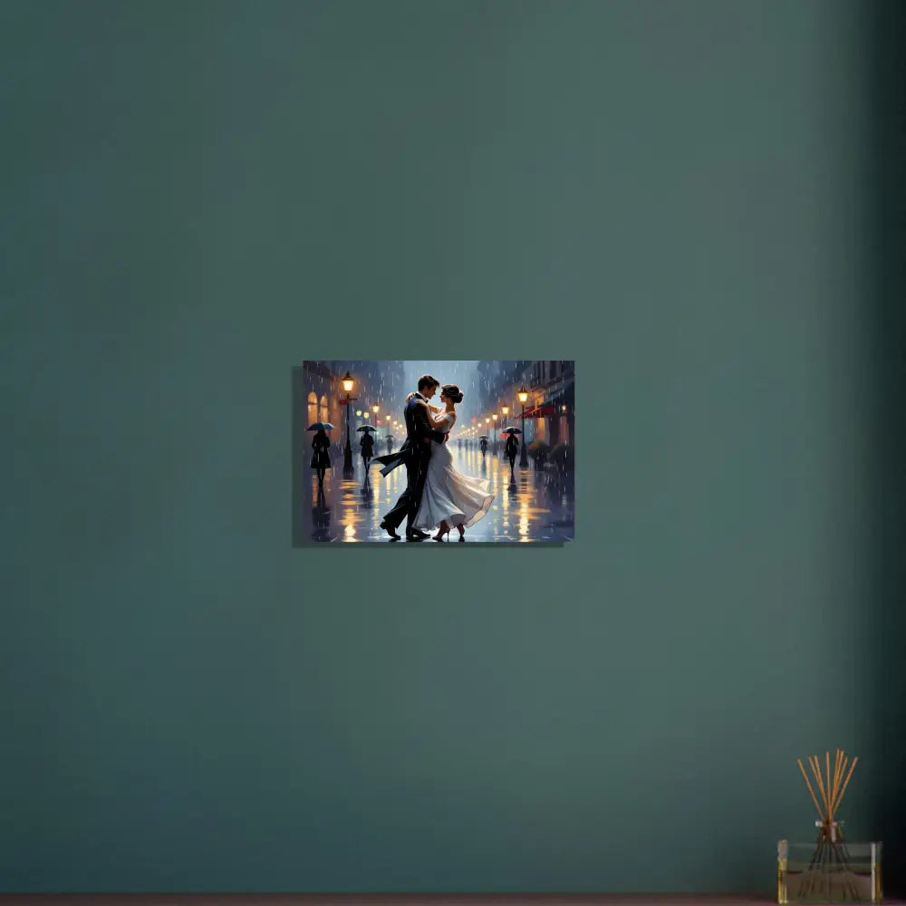 Romantic couple dancing in the rain featured on PixiOnyx Dreamy Dance Print poster