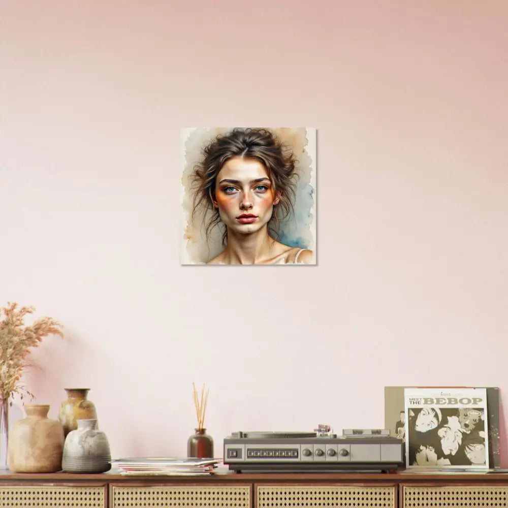 Fine art hauntingly elegant portrait of a woman with expressive eyes and disheveled hair
