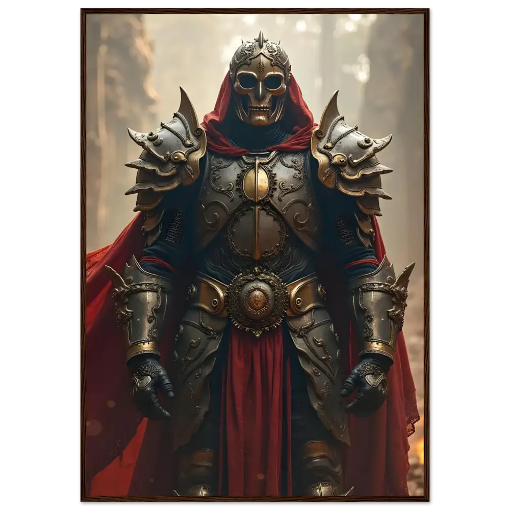 Ornate skull-masked knight in detailed armor from Framed Armoured Warrior Art Steel Oath