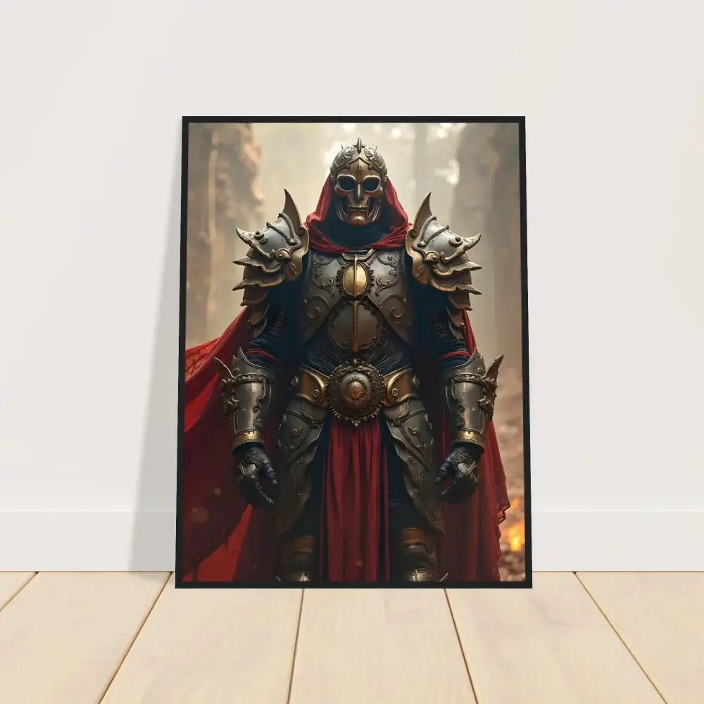 Framed armored warrior artwork from Steel Oath PixiOnyx Gothic Warrior Print