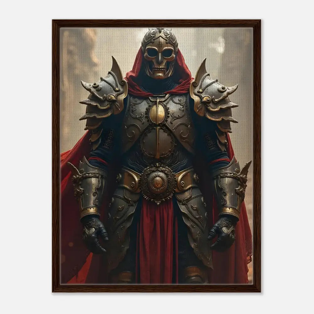 Framed portrait of a knight in ornate armor from Steel Oath PixiOnyx Crimson Valor