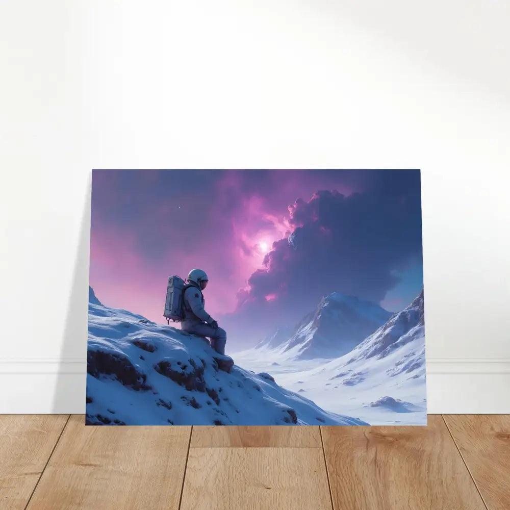 Framed Astronaut Poster on Canvas showcasing celestial silence and cosmic solitude