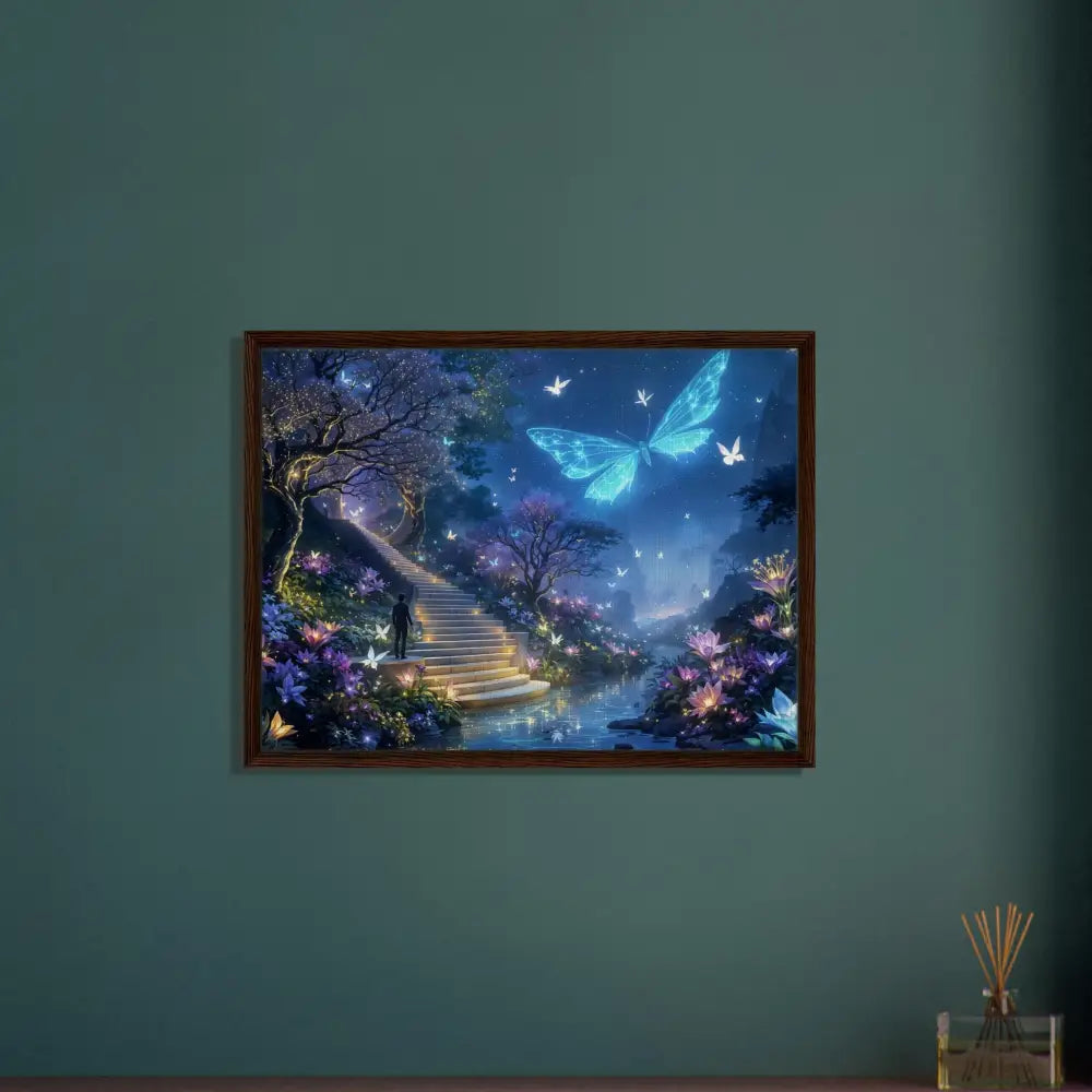 Framed fantasy art Canvas Biolumina The Valley Beyond PixiOnyx Fantasy Landscape