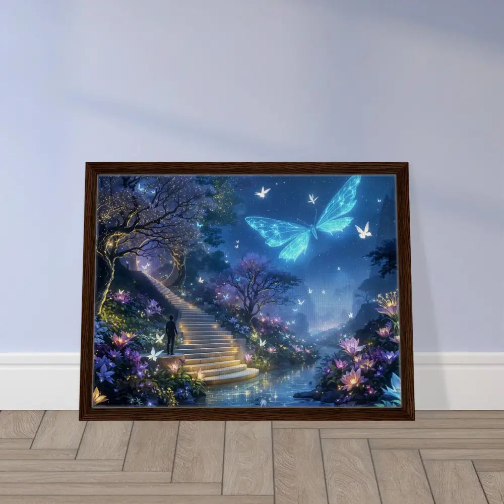 Framed fantasy art print for PixiOnyx Biolumina The Valley Beyond canvas display