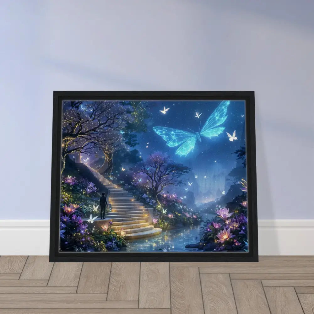 Framed fantasy art print from Biolumina The Valley Beyond PixiOnyx Fantasy Landscape