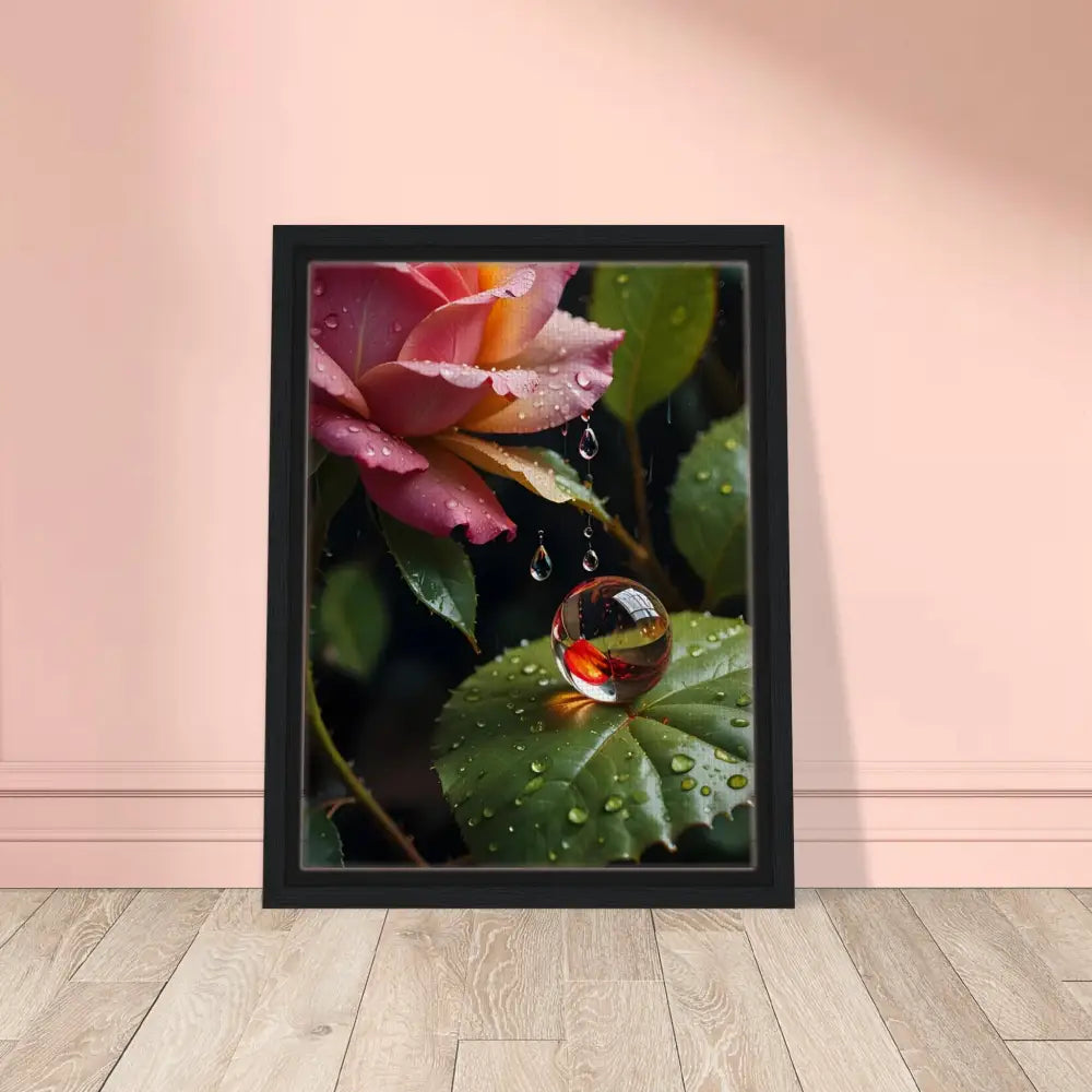 Framed Rose and Marble Photograph from PixiOnyx Botanical Daydream Collection