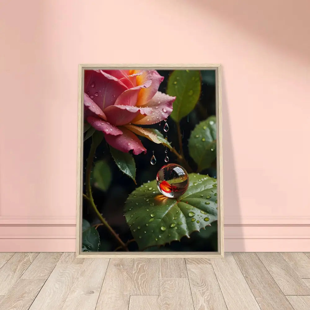 Framed rose and marble artwork from PixiOnyx Blush Reverie Canvas collection