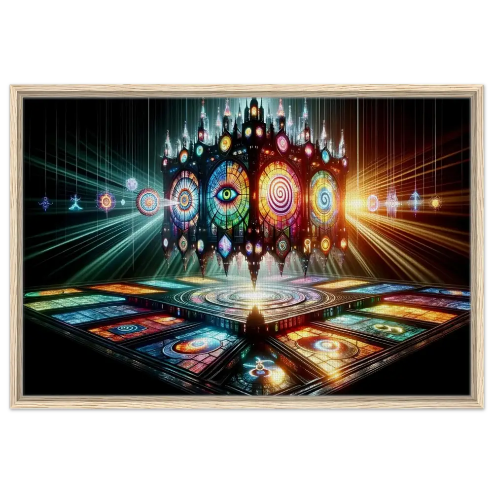 Ornate stained-glass structure from Framed Canvas Cathedral of the Minds Eye PixiOnyx Frame