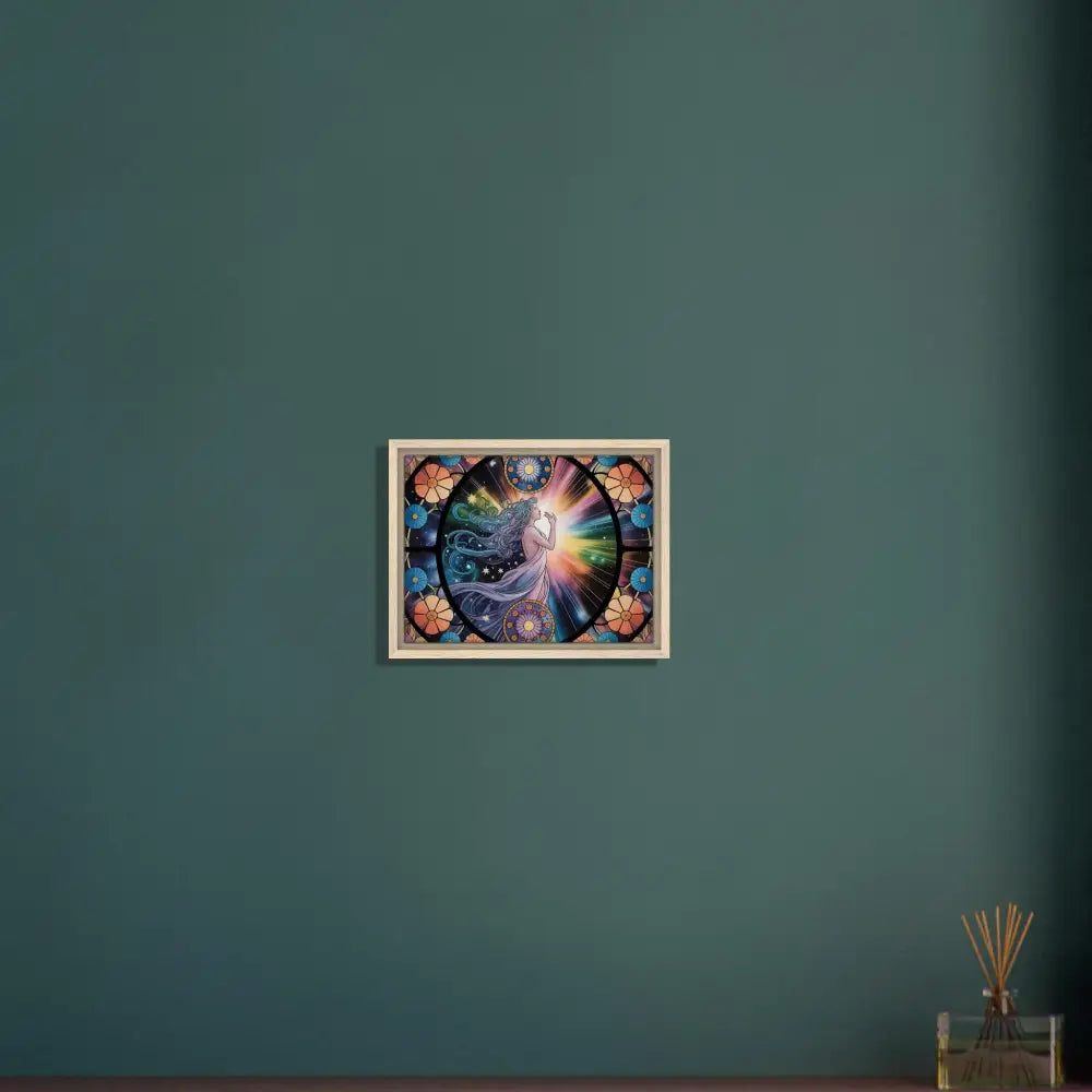 Framed celestial artwork on PixiOnyx Luxe Starlight Panel Canvas display