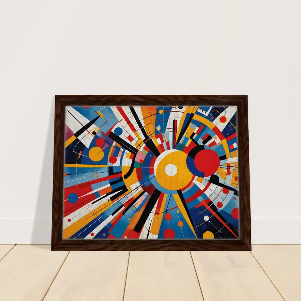Framed abstract geometric artwork titled Celestial Motion in PixiOnyx Canvas Dreamscape collection
