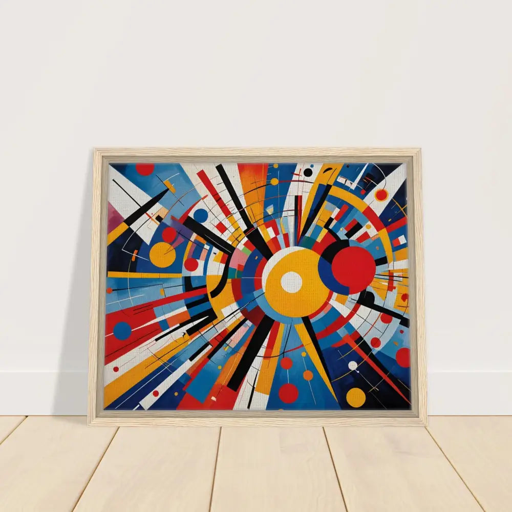 Framed abstract geometric painting from PixiOnyx Celestial Motion Canvas collection